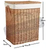 Grand panier à linge en osier doublé