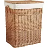 Grand panier à linge en osier doublé