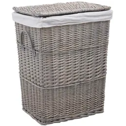 Grand panier à linge en osier doublé