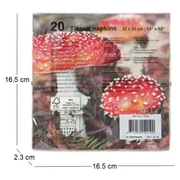 Serviette en papier de soie avec motifs (Lot de 20)