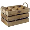 Caisse de rangement 6 bouteilles anses métal