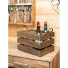 Caisse de rangement 6 bouteilles anses métal