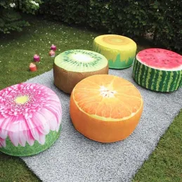 Pouf extérieur avec imprimé déco