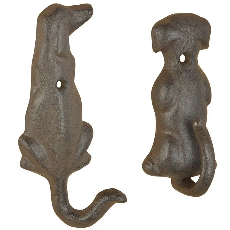 Patère queue d'animal en fonte (Lot de 2)