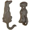 Patère queue d'animal en fonte (Lot de 2)