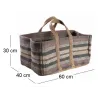 Sac à bûches en toile de jute épaisse Pampa