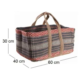 Sac à bûches en toile de jute épaisse Pampa