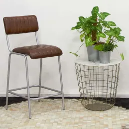 Tables en métal doré antique et marbre (Lot de 2)