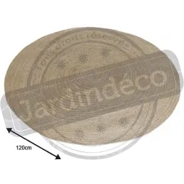Tapis rond en jute naturel tressé