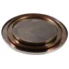 Plateaux ronds en métal patiné et verre (Lot de 3)