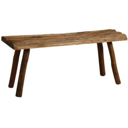 Banc rustique en chêne teinté