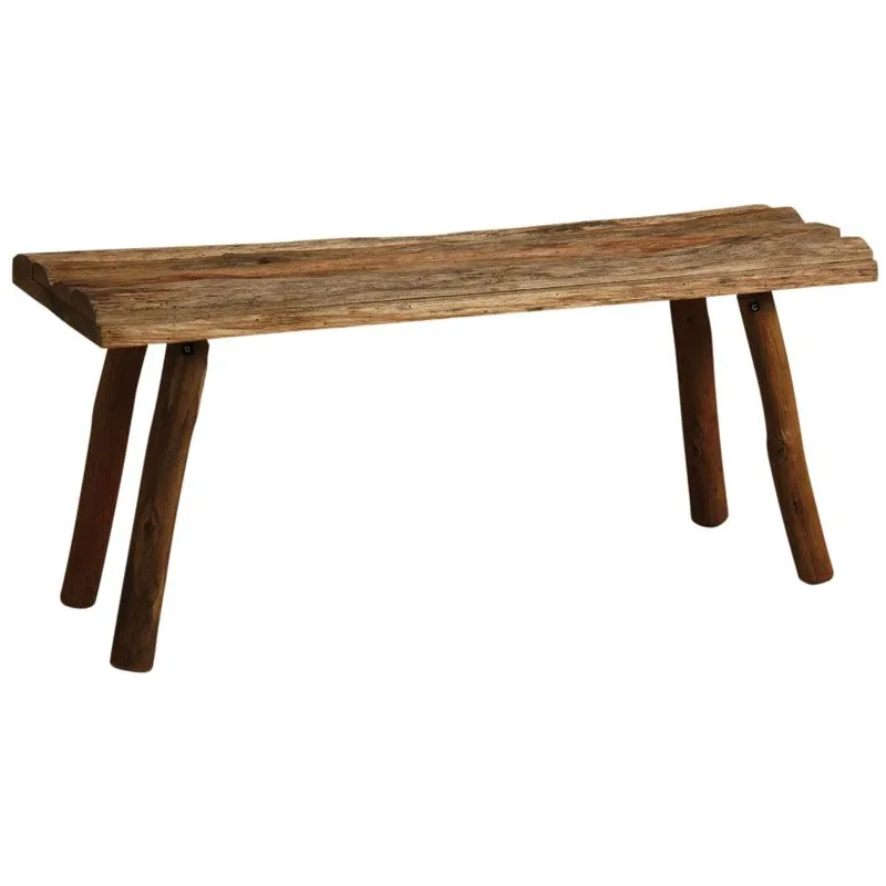 Banc rustique en chêne teinté