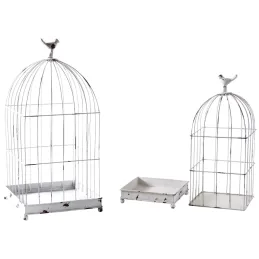 Cages en métal laqué blanc vieilli (Lot de 2)