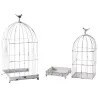 Cages en métal laqué blanc vieilli (Lot de 2)