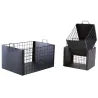 Caisses de rangement en métal laqué noir mat (Lot de 3)