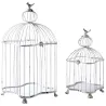 Cages en métal laqué blanc patiné (Lot de 2)