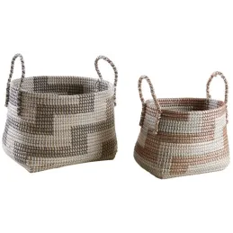 Corbeilles de rangement en jonc de mer (Lot de 2)