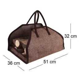 Sac à bûches en toile de jute renforcée
