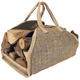 Sac à bûches en toile de jute renforcée