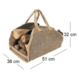 Sac à bûches en toile de jute renforcée