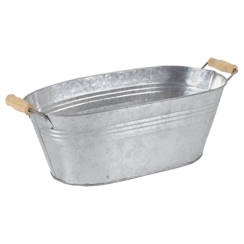 Jardinière ovale zinc et bois