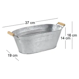 Jardinière ovale zinc et bois