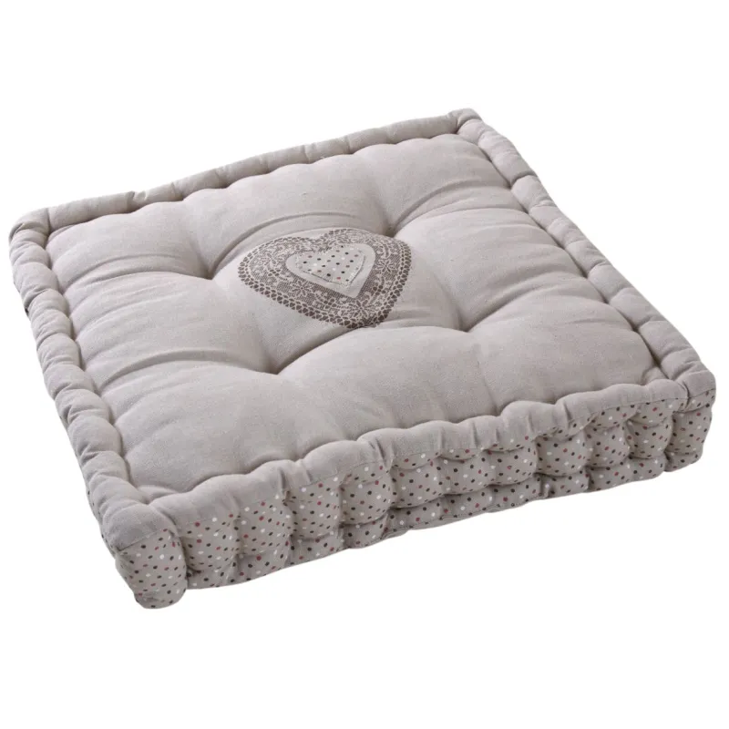 Coussin carré en coton et lin