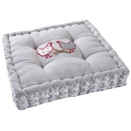 Coussin carré en coton et lin