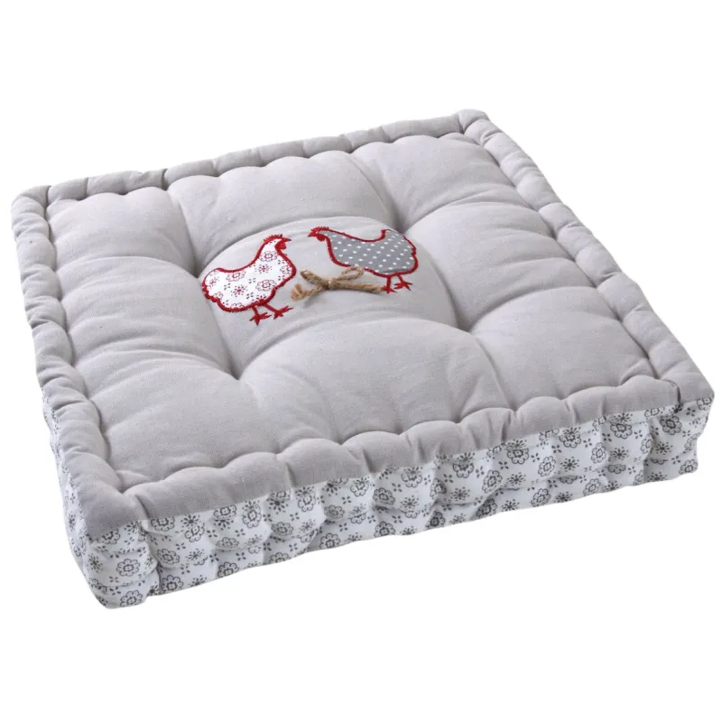 Coussin carré en coton et lin
