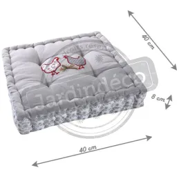 Coussin carré en coton et lin