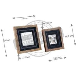 Cadre photo en bois et verre (Lot de 2)