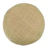 Panier rond en jonc naturel avec pompons