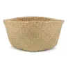 Panier rond en jonc naturel avec pompons
