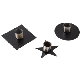 Bougeoir en métal laqué noir
