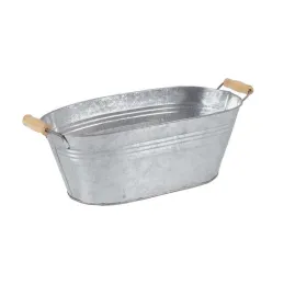 Jardinière ovale zinc et bois