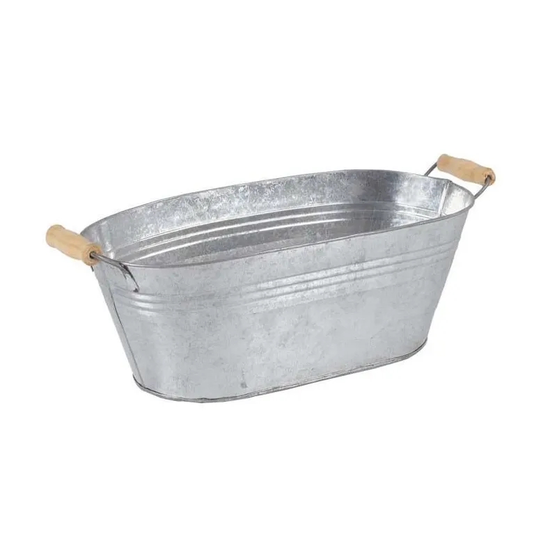 Jardinière ovale zinc et bois