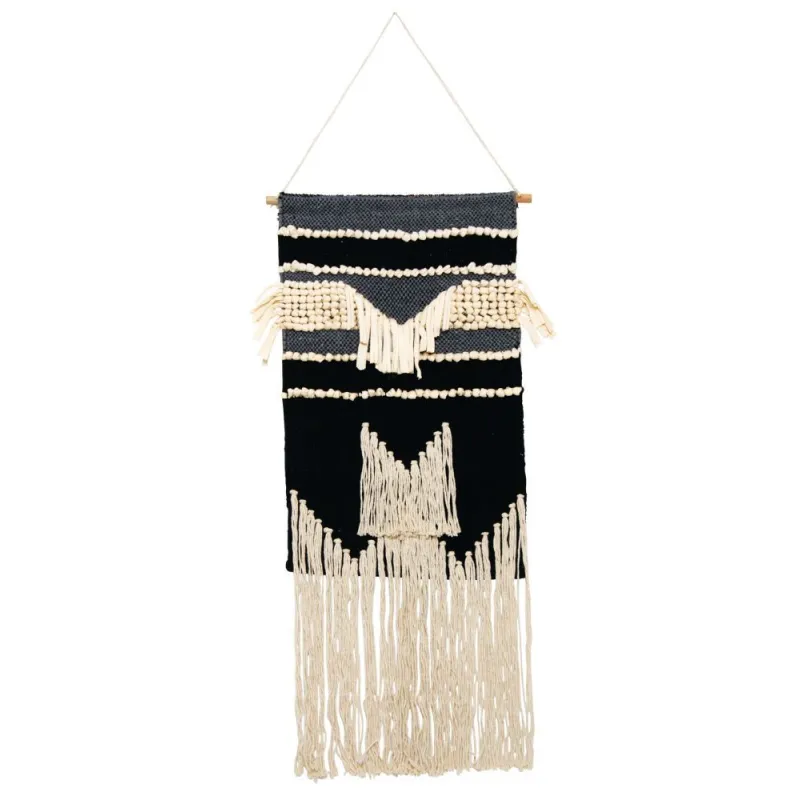 Décoration à suspendre en coton avec frange