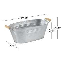 Jardinière ovale zinc et bois
