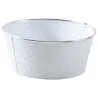 Corbeille ronde en métal laqué blanc