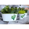 Corbeille ronde en métal laqué Cactus