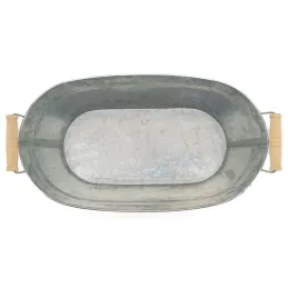 Jardinière ovale zinc et bois