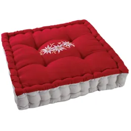 Coussin carré en coton et lin Edelweiss