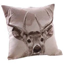 Coussin cerf en coton et polyester