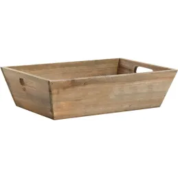 Corbeille en bois teinté avec poignée