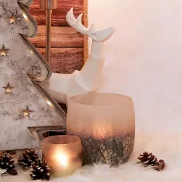 Statuette origami cerf en résine blanche