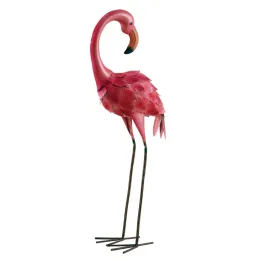 Flamant rose en métal laqué mat (Modèle aléatoire)