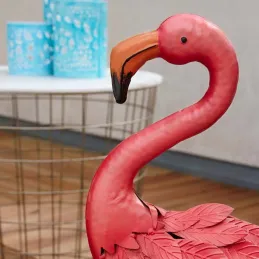 Flamant rose en métal laqué mat (Modèle aléatoire)
