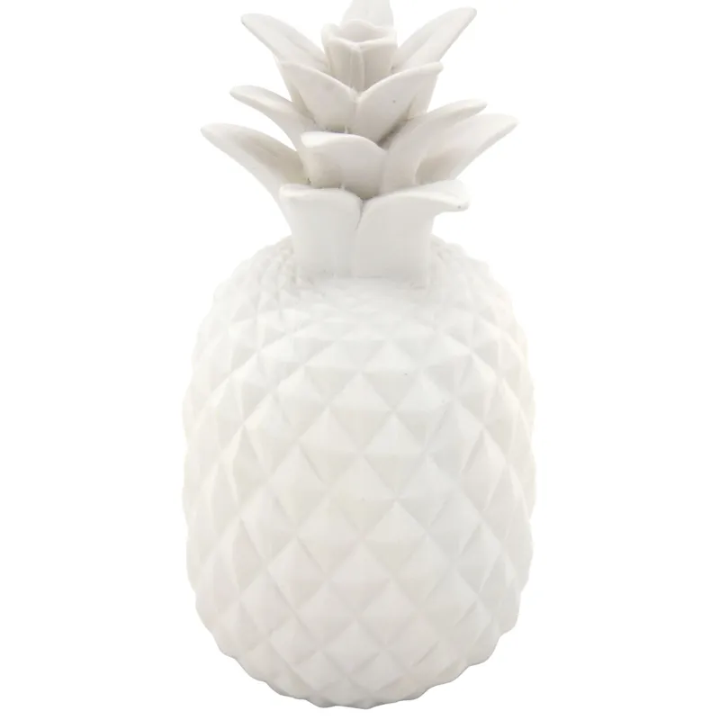 Ananas déco en résine blanche
