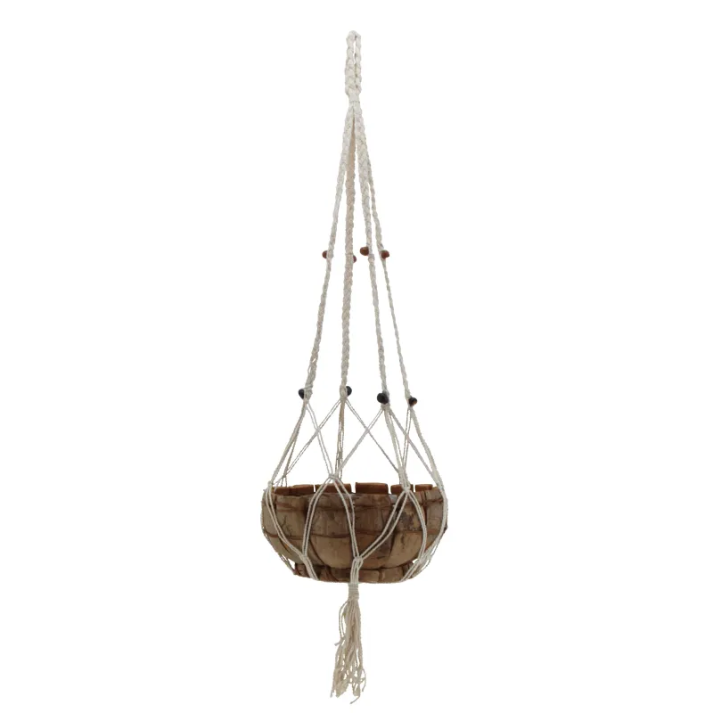 Macramé en jute blanc 2 niveaux