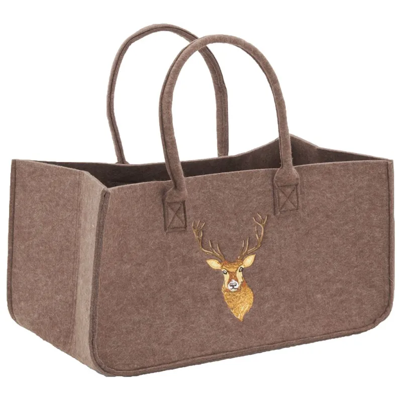 Sac à bûches en feutrine 50 x 25 cm